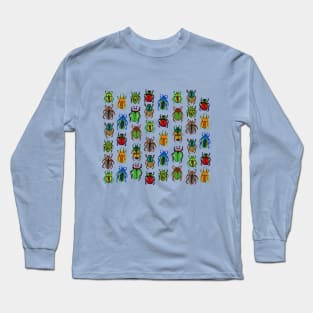 Small Beetles in Gouache Long Sleeve T-Shirt